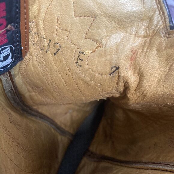 Montana Cowboy Boots Mens 7E Brown Leather‎ Pull On Western Pointed Toe main image 9